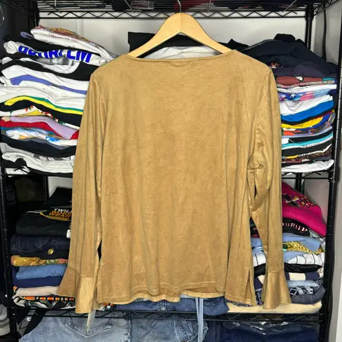 Notches NWT Vintage 90’s Suede Boho Western Blouse with Flared Sleeves size 1X