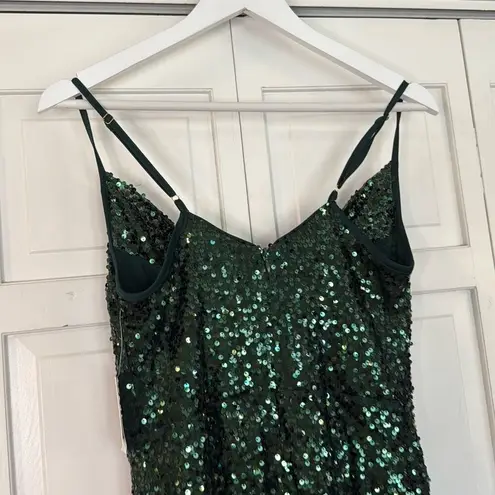 Taylor NWT green sequin cowl neck midi dress 6 Green