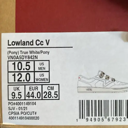 Vans  Lowland CC Velcro Pony True White/Pony women’s size 12
