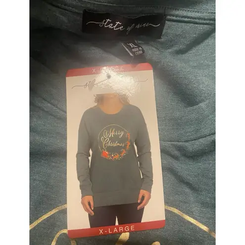 State of Mine NWT Women's Green Merry Christmas Sweater Top XL