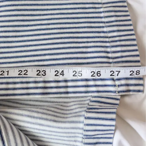 J.Crew Denim Railroad Striped Midi Pencil Skirt Size 30 Fair Trade Certified Blue