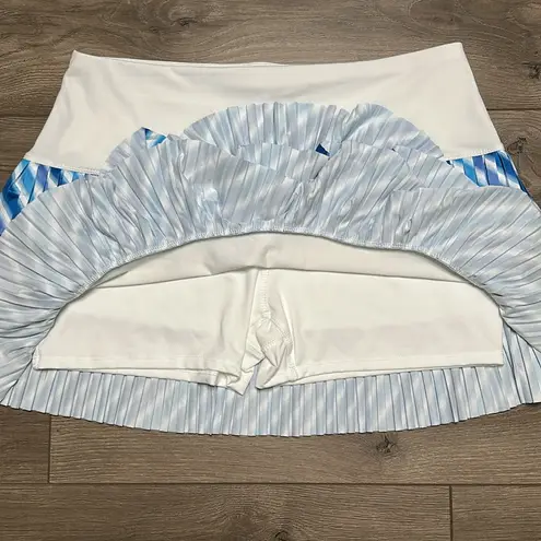 Lucky In Love 15" Pleated Tier Tennis skirt Skort White Blue Size XL