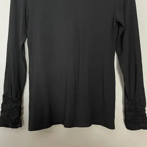 Alfani NWT Turtleneck Shirt Long Sleeve Black Knit Size Petite Small Women Rayon