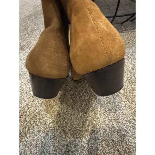 Schutz Brown Suede Leather Zip Ankle Boots Womens Size 9 B