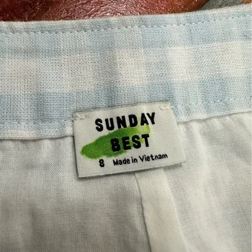 Aritzia x Sunday Best Linen Mini Skirt Blue Size 8