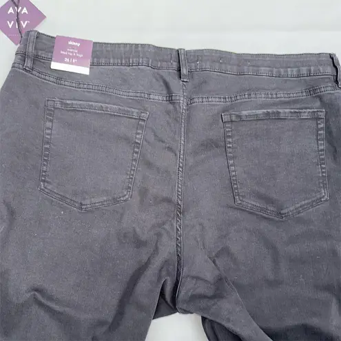 Ava & Viv Women's BUNDLE Mid-Rise Skinny Jeans Black Size 26 and Wide Leg Pants