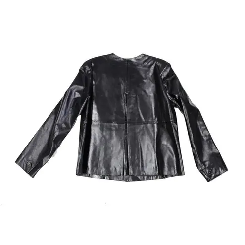 Laura Ashley Genuine Patent & Glossy Black Leather Jacket SZ M MSRP$218