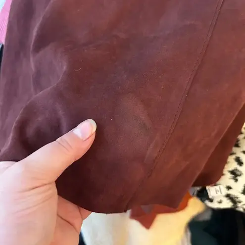 Vince  BURGUNDY LAMB LEATHER SHIFT DRESS