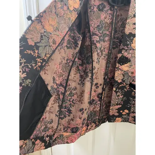 Soft Surroundings Womens Westbury Garden Jacket Jacquard Floral Metallic Size XL