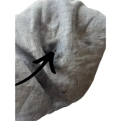 Flax | M | Pure linen dress Midi Pullover Pockets Short Sleeve Women's Chambray