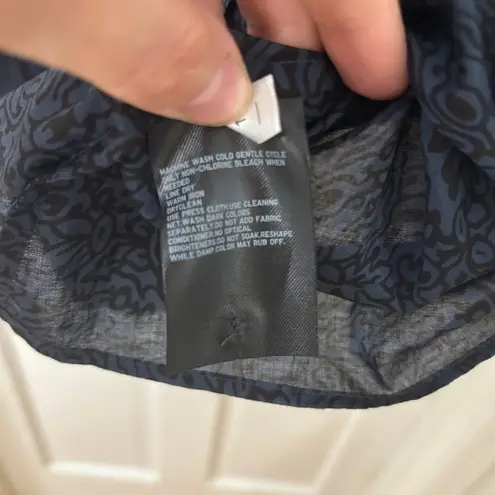 Anna Sui Uniqlo Prairie Peasant Blue Cottagecore Boho Babydoll Blouse Top Size M