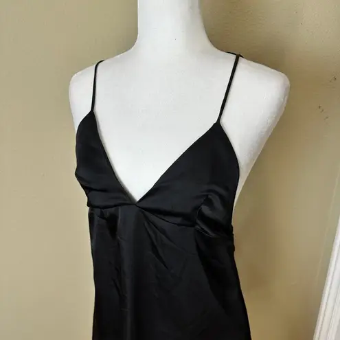 SOLARIS STYLE Classic Strappy Satiny Little Black Dress Size Small