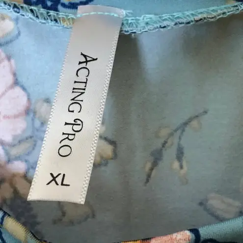 Acting Pro Dress Sleeveless Floral Midi Pockets New XL