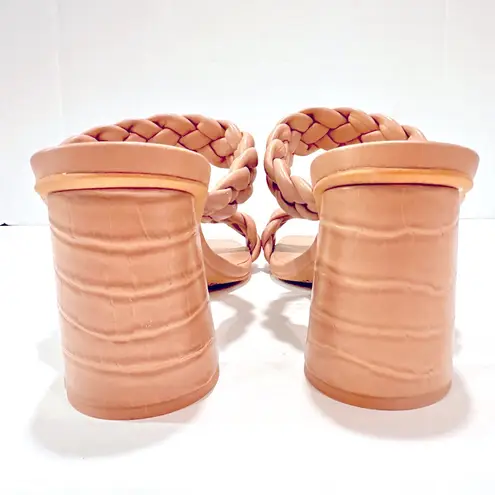 Dolce Vita Paily Braided Sandal Chunky Heel Women's 9.5 Tan Faux Leather NEW