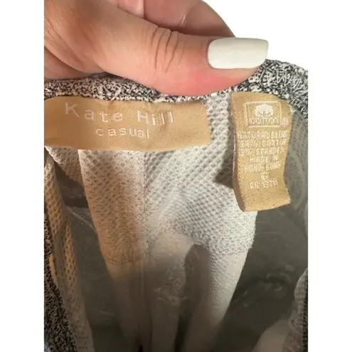 Kate Hill Gray Abstract Paisley Cotton Blend Dress Pants Women Sz 6