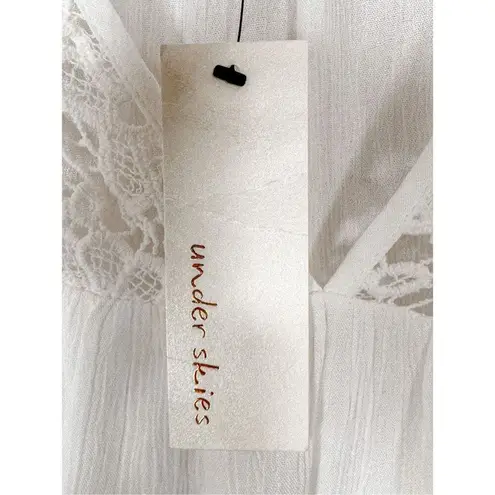 Under Skies NEW with Tags Lace Trim Short Sleeve Top Blouse White Size Small - Image 6