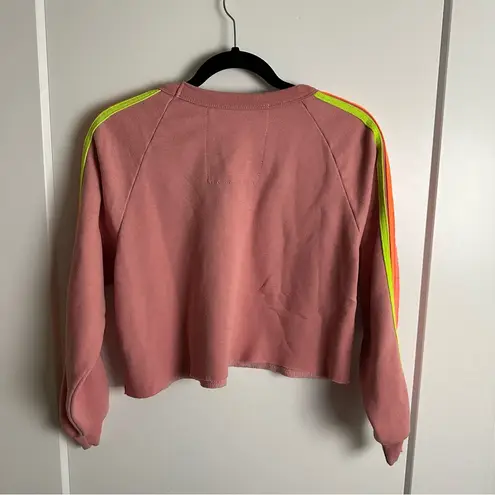 Aviator Nation Bolt Crop Sweatshirt Petal Neon