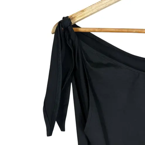 NWT Lilycoco Mini Dress Womens L Black One Shoulder Ruched Bodycon Sexy LBD Size L