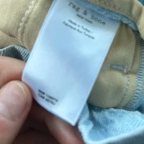 Rag and Bone  Straight Pleated Paper Bag Pants Light Indigo Linen Size 25 thumbnail 15