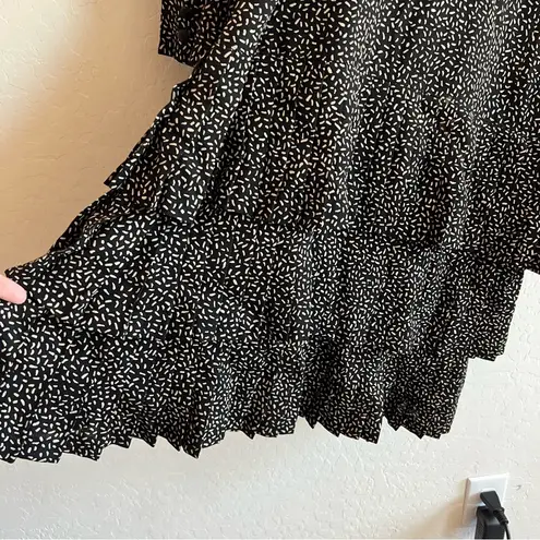 Escada by Margaret Ley Wool Vintage 80s Drop Waist Pleated Dress Black Size 10