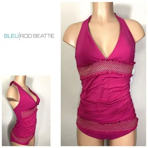 Bleu Rod Beattie New.  rouge smocked tankini set Size 8. Retails $161