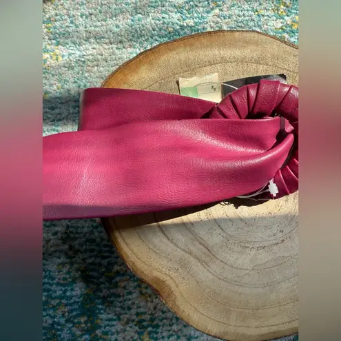 Vintage NOS Harmal magenta faux leather loop wrap belt Pink