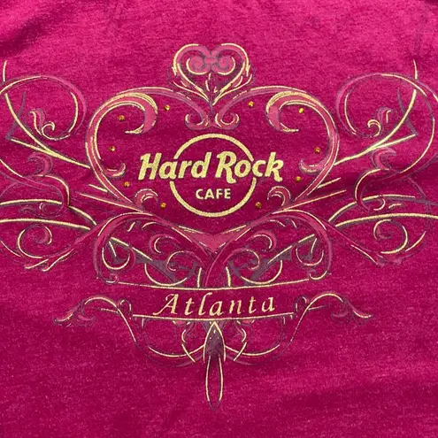 Hard Rock Couture Atlanta ‘Peace Love Rock’ Women's Size XL Graphic T-Shirt Pink