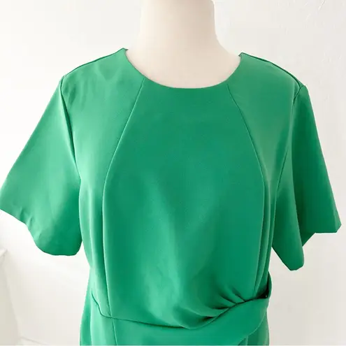 Eloquii Green Twist Front Sheath Dress | 18