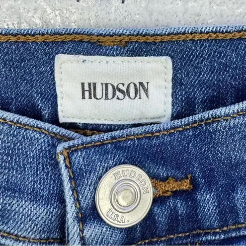 Hudson Jeans Size 27 Blair High Rise Ankle Cropped Straight Distressed Raw Hem