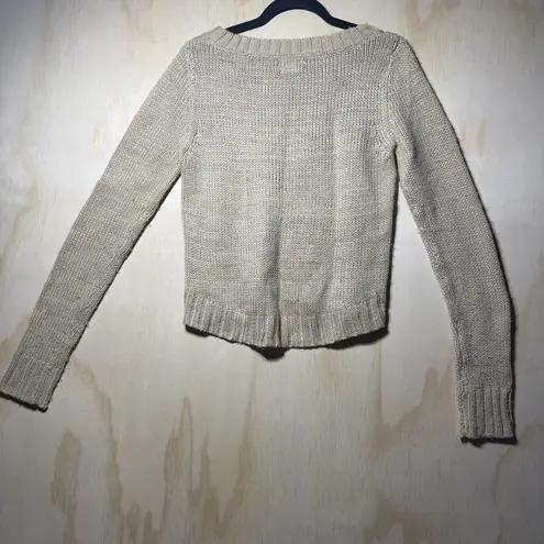 Moda Mudd Women’s Beige Cable Knit Sweater – Long Sleeve, High-Low Hem – Size S