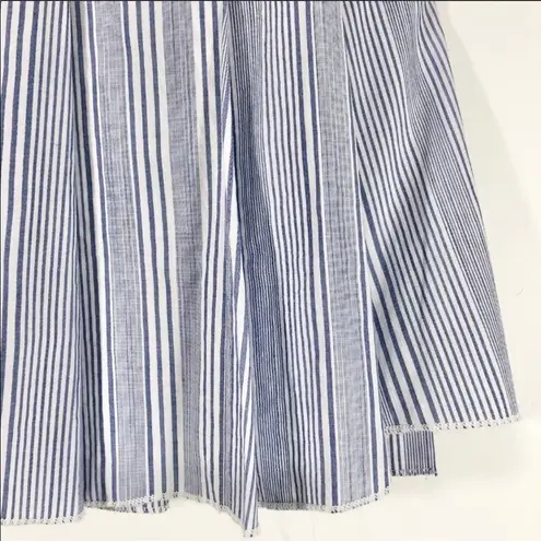 Anthropologie Seek the Label Pleated Academia Pinstripes Striped Belted Wrap Mini Skirt