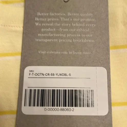Everlane  The Organic Cotton Crew Tee yellow stripe Size S NWT