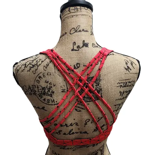 Victoria's Secret Victoria Sport Pink Geometric Print Sports Bra Strappy Back Medium