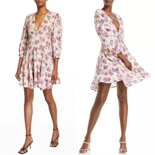 IRO NEW Paris galary silk blend floral print fit and flare dress, French 38