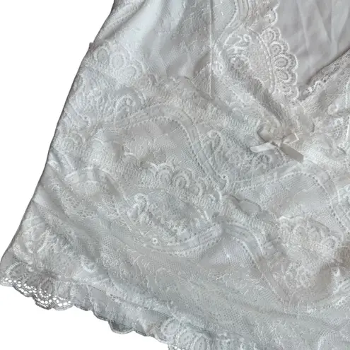 Cider Women's S Lace Tank Top Crop White Plunge Neck Y2K Coastal Romantic NWT