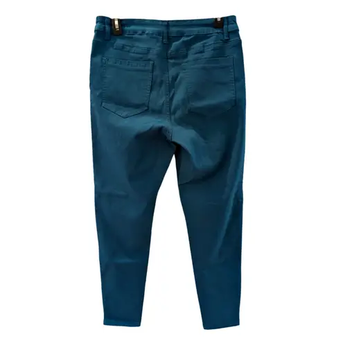 Hybrid & Company Teal Skinny Pants Stretch Mid Rise 5 Pocket Tapered 2X Women Blue
