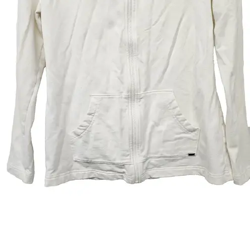Soma Full Zip Jacket Cotton Lounge Wear Off-White Size Medium M