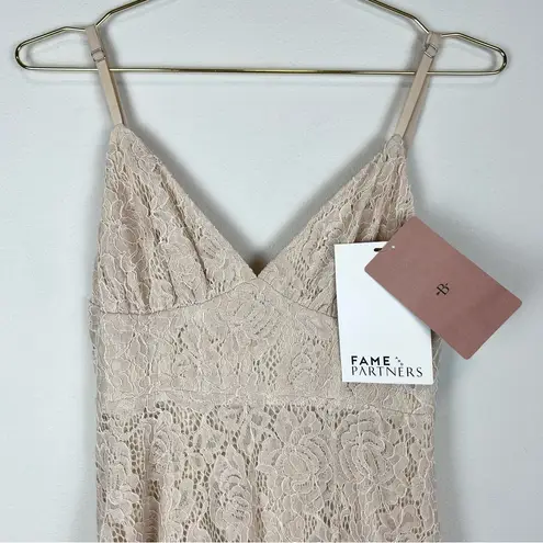 BHLDN NWT Fame & Partners Charlotte Dress Nude Lace Maxi Wedding Gown Dress 6