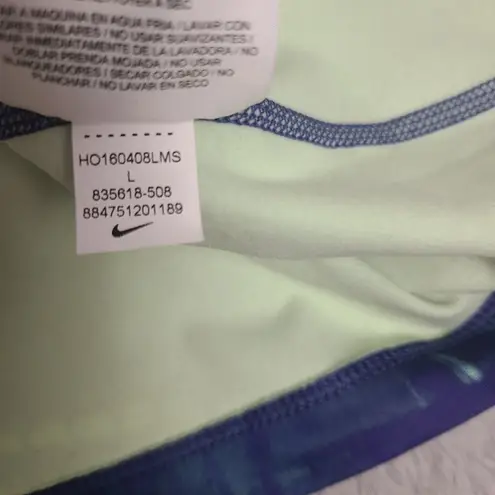 Nike  Dri-Fit Womens Blue Green 1/4 zip Pullover Athletic Long‎ Sleeve Top Large