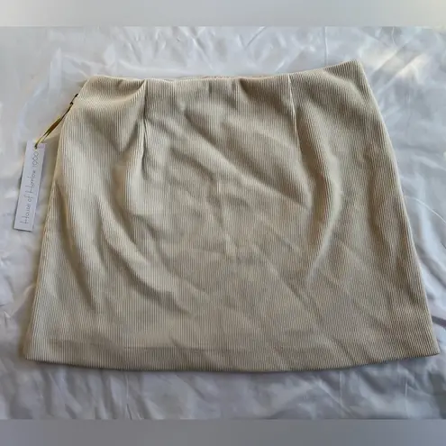 House of Harlow 1960 Cream Corduroy Mini Skirt Medium White