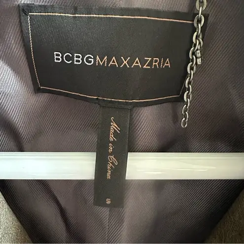 BCBGMAXAZRIA  Genuine Leather Snap Up Lead Cropped Moto Jacket Zip Pockets Small