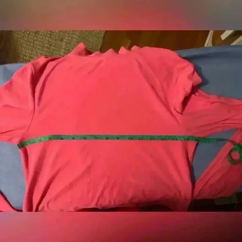 Feathers Pink Mock Neck Crop Blouse Large