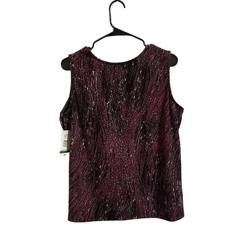 Allison Daley Women's Large Crew Neck Sleeveless Formal Purple Blouse
