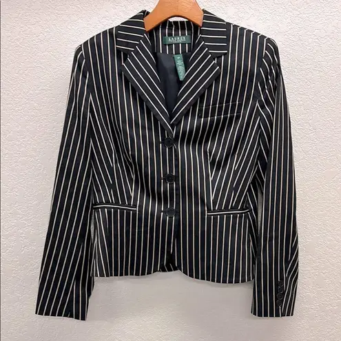 Ralph Lauren Women's Black Pinstripe Blazer Size 8p