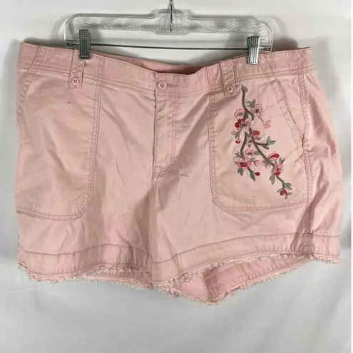 Lane Bryant  Size 22 Floral Embroidered pink Shorts