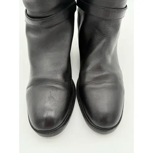 Salvatore Ferragamo Black Pull On Riding Boots Italian Leather Equestrian 7.5
