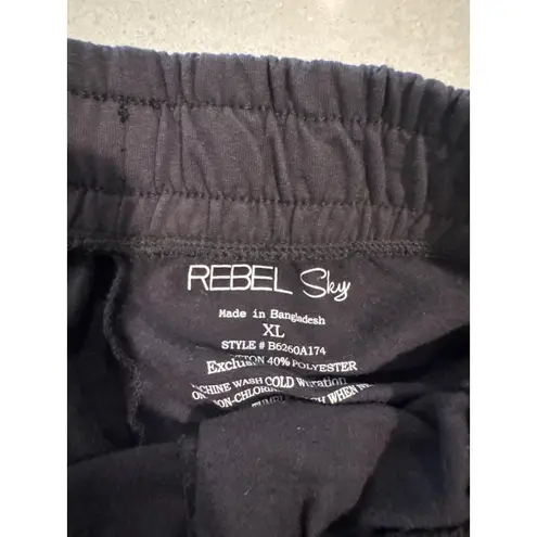 Rebel Sky Womens Black Athletic Lounge Shorts Drawstring xl Black