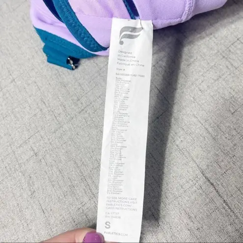 Fabletics  Belle High Impact Sports Bra Purple & Teal Green Size Small