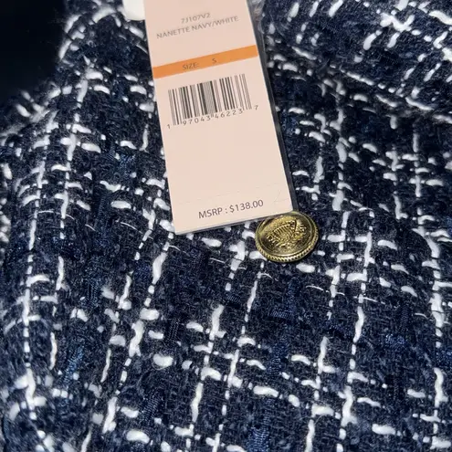 Nanette Lepore NWT  Bouclé Tweed Jacket Oversize Navy Small