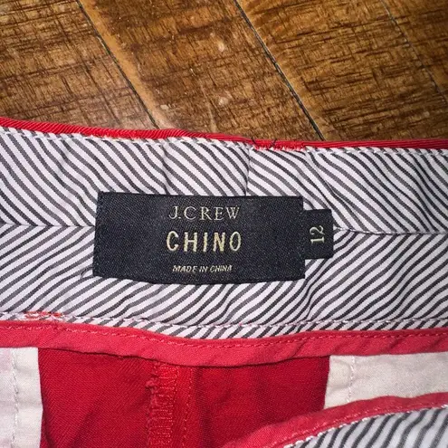 J Crew red colorful flat front 12 preppy chino shorts
